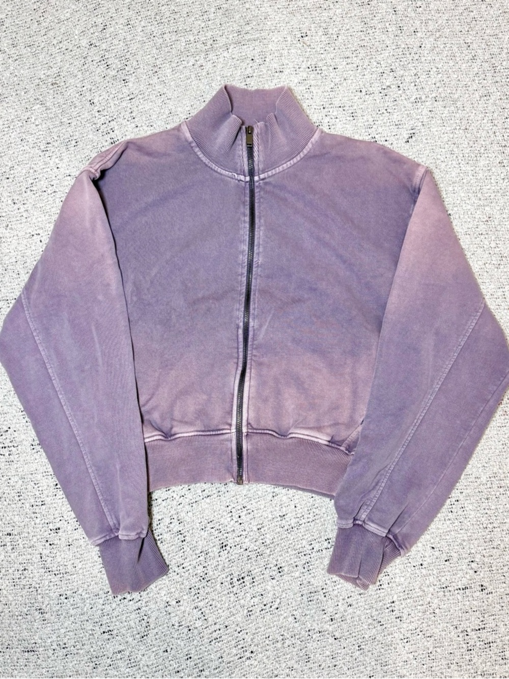 Zara Washed Lavender Zip-Up Track Jacket Size M